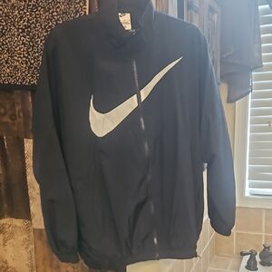 Nike Men's Dark Blue Windbreaker with White Logo
